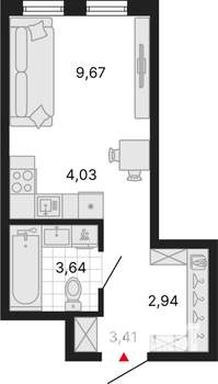 Студия квартира, вторичка, 24м2, 20/25 этаж