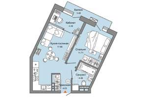 1-к квартира, вторичка, 43м2, 8/8 этаж