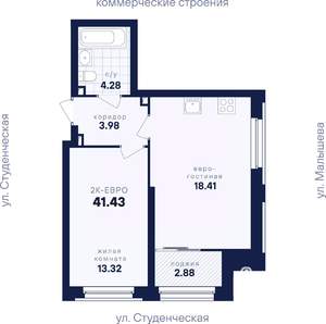 1-к квартира, вторичка, 41м2, 26/31 этаж