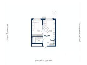1-к квартира, вторичка, 45м2, 4/21 этаж