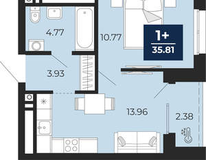 1-к квартира, вторичка, 36м2, 7/30 этаж
