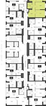 2-к квартира, строящийся дом, 55м2, 7/31 этаж