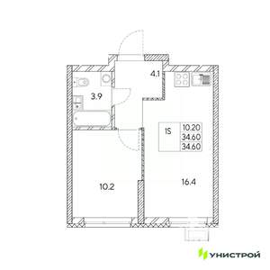 1-к квартира, вторичка, 35м2, 8/31 этаж