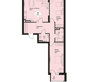 3-к квартира, вторичка, 90м2, 5/25 этаж