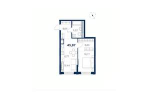 1-к квартира, вторичка, 46м2, 24/28 этаж