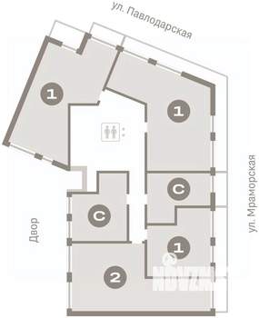1-к квартира, вторичка, 74м2, 7/8 этаж