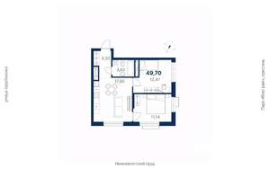 2-к квартира, вторичка, 50м2, 18/25 этаж