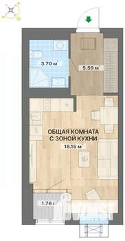 Студия квартира, вторичка, 29м2, 11/26 этаж