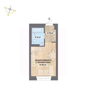 Студия квартира, вторичка, 22м2, 3/26 этаж