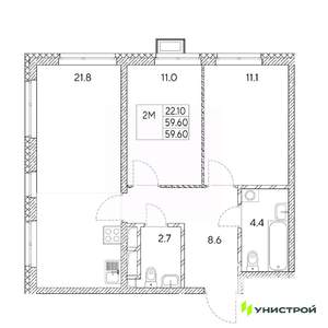 2-к квартира, вторичка, 60м2, 8/31 этаж