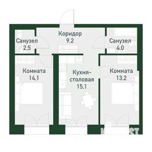 2-к квартира, вторичка, 58м2, 3/4 этаж