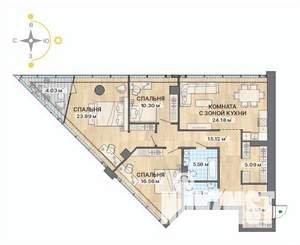 4-к квартира, вторичка, 116м2, 12/28 этаж