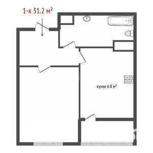 1-к квартира, вторичка, 31м2, 11/26 этаж