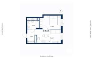 1-к квартира, вторичка, 39м2, 18/26 этаж