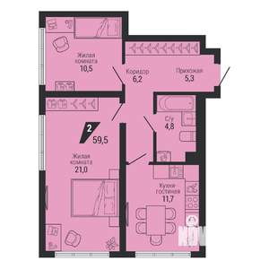 2-к квартира, вторичка, 60м2, 2/31 этаж