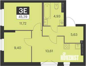 2-к квартира, вторичка, 45м2, 8/15 этаж