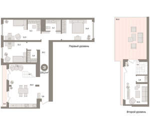 3-к квартира, вторичка, 155м2, 7/24 этаж