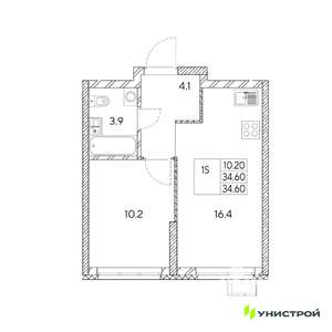 1-к квартира, вторичка, 35м2, 15/31 этаж