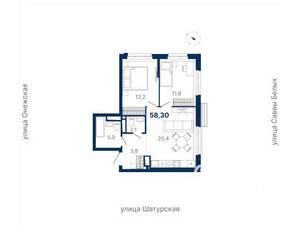2-к квартира, вторичка, 58м2, 10/21 этаж