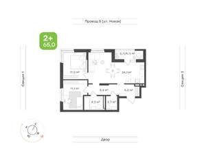 2-к квартира, вторичка, 65м2, 6/17 этаж