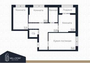 3-к квартира, вторичка, 72м2, 18/31 этаж