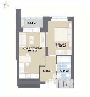 1-к квартира, вторичка, 40м2, 13/25 этаж