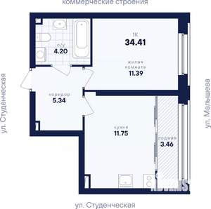 1-к квартира, вторичка, 34м2, 26/31 этаж