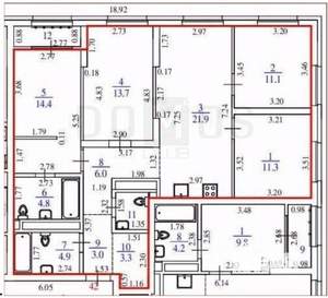 4-к квартира, вторичка, 97м2, 6/23 этаж