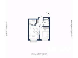 1-к квартира, вторичка, 41м2, 17/21 этаж