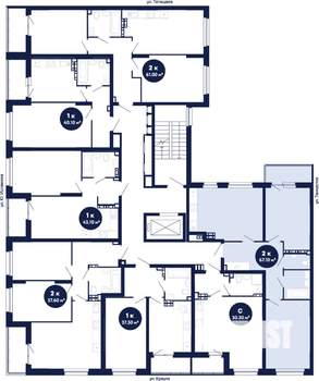 2-к квартира, сданный дом, 67м2, 8/21 этаж