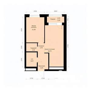 1-к квартира, строящийся дом, 45м2, 2/30 этаж