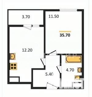 2-к квартира, вторичка, 36м2, 12/15 этаж