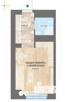 Студия квартира, вторичка, 27м2, 11/26 этаж