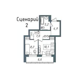 1-к квартира, вторичка, 43м2, 13/20 этаж