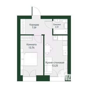 1-к квартира, вторичка, 37м2, 3/4 этаж