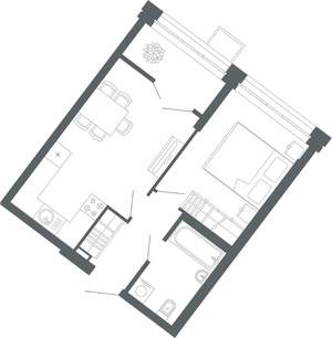1-к квартира, вторичка, 42м2, 19/27 этаж