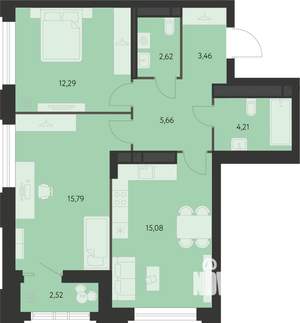2-к квартира, вторичка, 60м2, 6/11 этаж