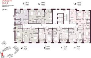 2-к квартира, вторичка, 65м2, 10/25 этаж