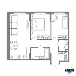 3-к квартира, вторичка, 59м2, 19/32 этаж