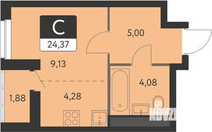 Студия квартира, вторичка, 23м2, 25/31 этаж