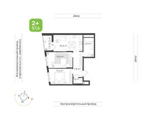 2-к квартира, вторичка, 58м2, 10/24 этаж
