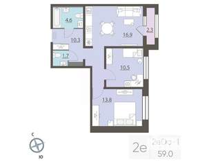 2-к квартира, вторичка, 60м2, 11/25 этаж