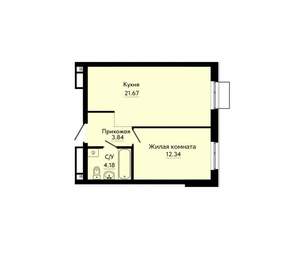 1-к квартира, вторичка, 42м2, 4/30 этаж