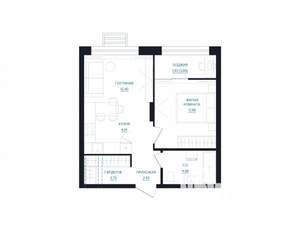2-к квартира, вторичка, 43м2, 25/25 этаж