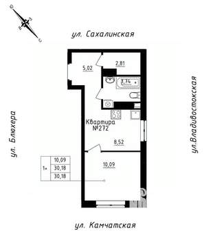 Студия квартира, строящийся дом, 30м2, 25/25 этаж
