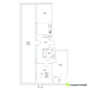 2-к квартира, вторичка, 78м2, 13/31 этаж
