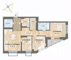 3-к квартира, вторичка, 84м2, 11/25 этаж