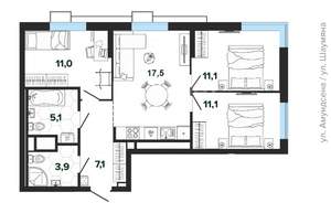 3-к квартира, вторичка, 66м2, 16/31 этаж