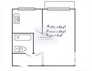 1-к квартира, вторичка, 31м2, 5/5 этаж