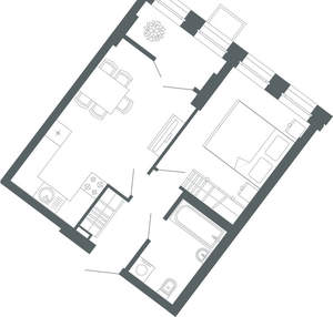 1-к квартира, вторичка, 42м2, 12/27 этаж